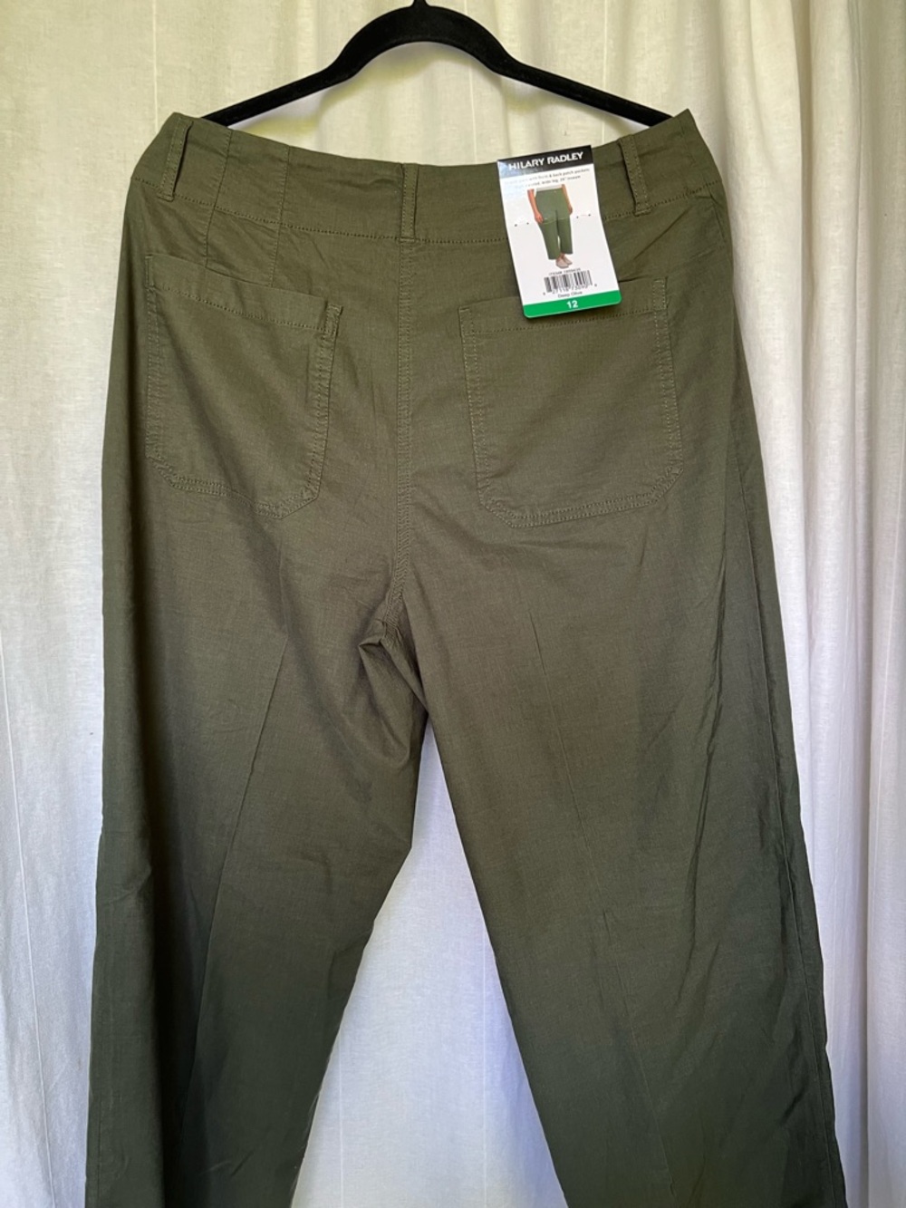 Hilary Radley Olive Green High-Rise Wide Leg Stretch Pants